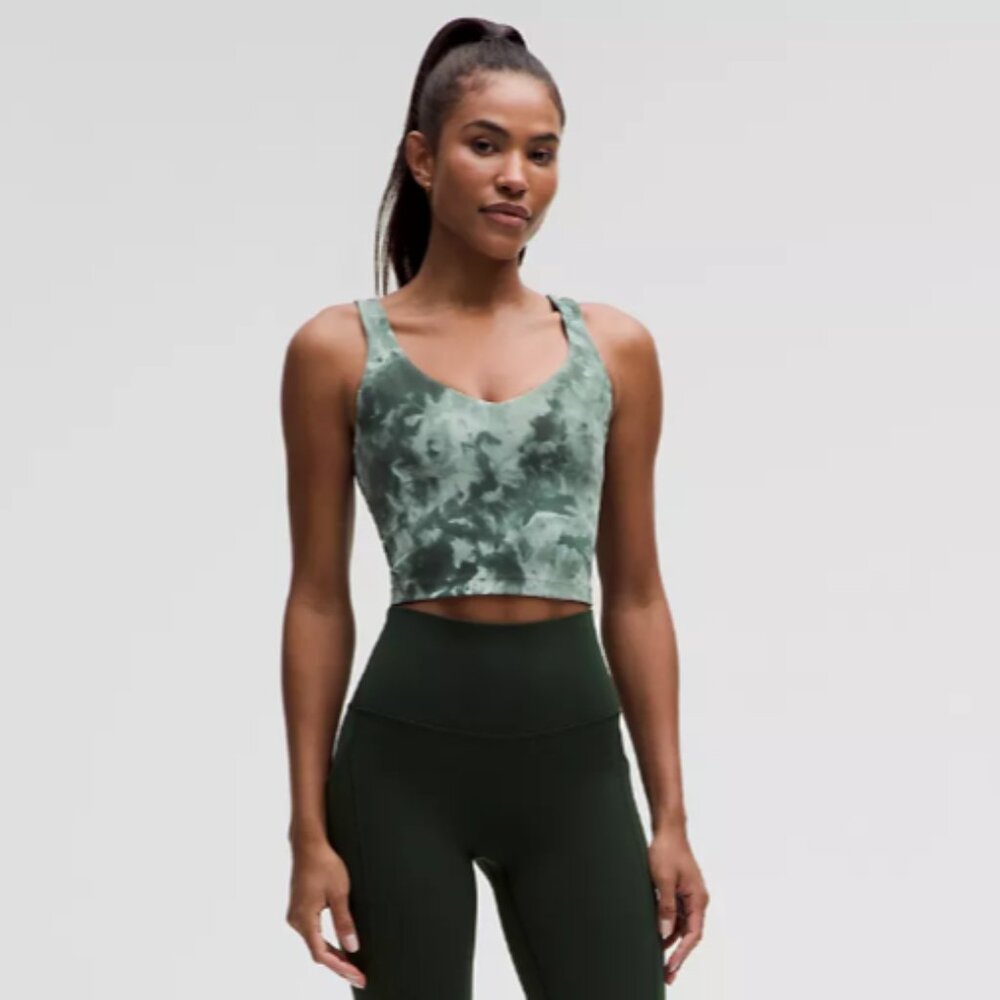 Lululemon athletica Align tank top with built in bra size 12 smoked spuce green